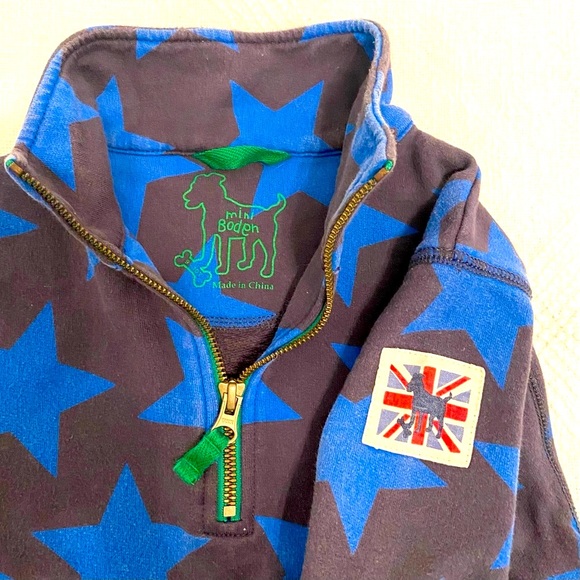 Mini Boden Long Sleeve Rugby Blue with Stars Size 9-10Y - Picture 2 of 7